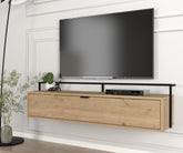 Vue frontale du MeubleTVPenta design minimaliste pour salon contemporain